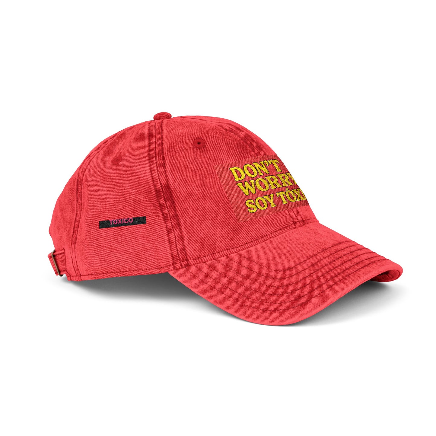 Vintage Embroidered Cap — "Don't Worry, Soy Toxico" Retro Baseball Hat