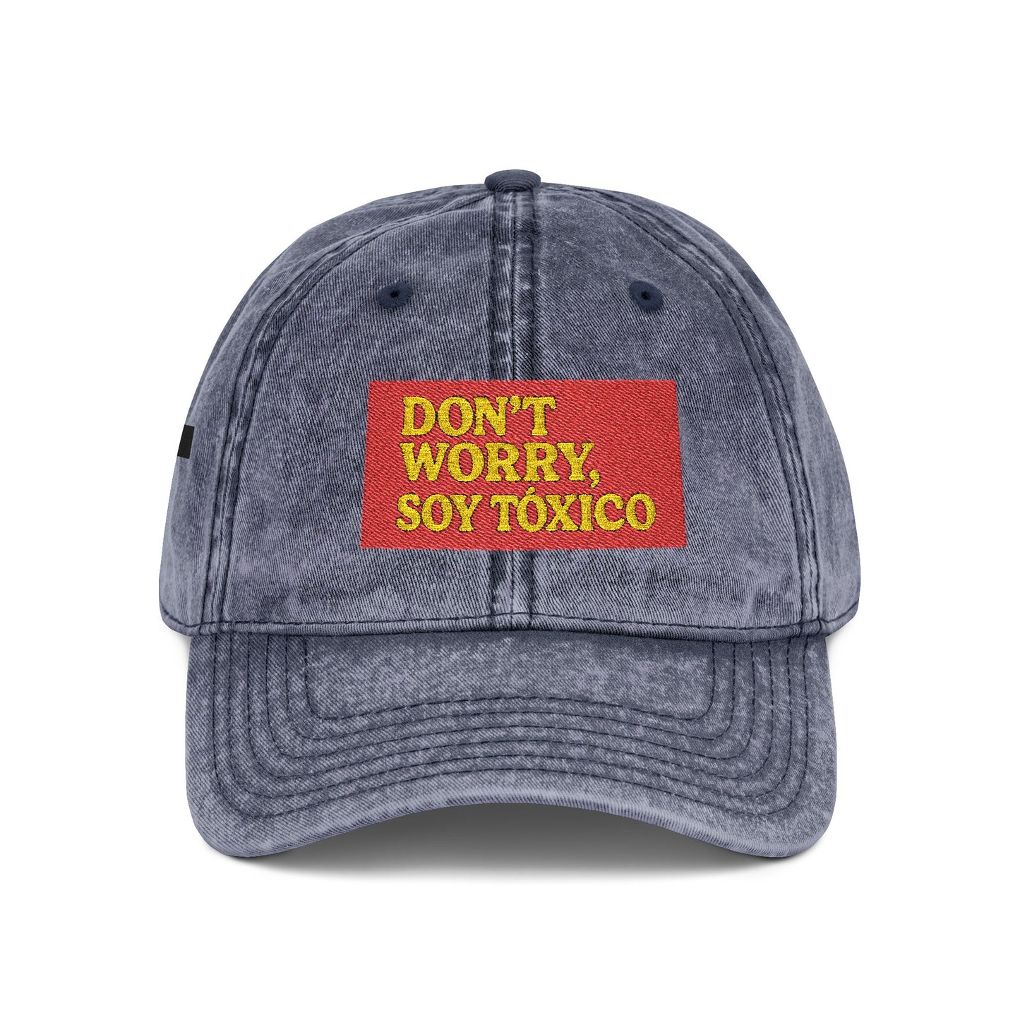 Vintage Embroidered Cap — "Don't Worry, Soy Toxico" Retro Baseball Hat