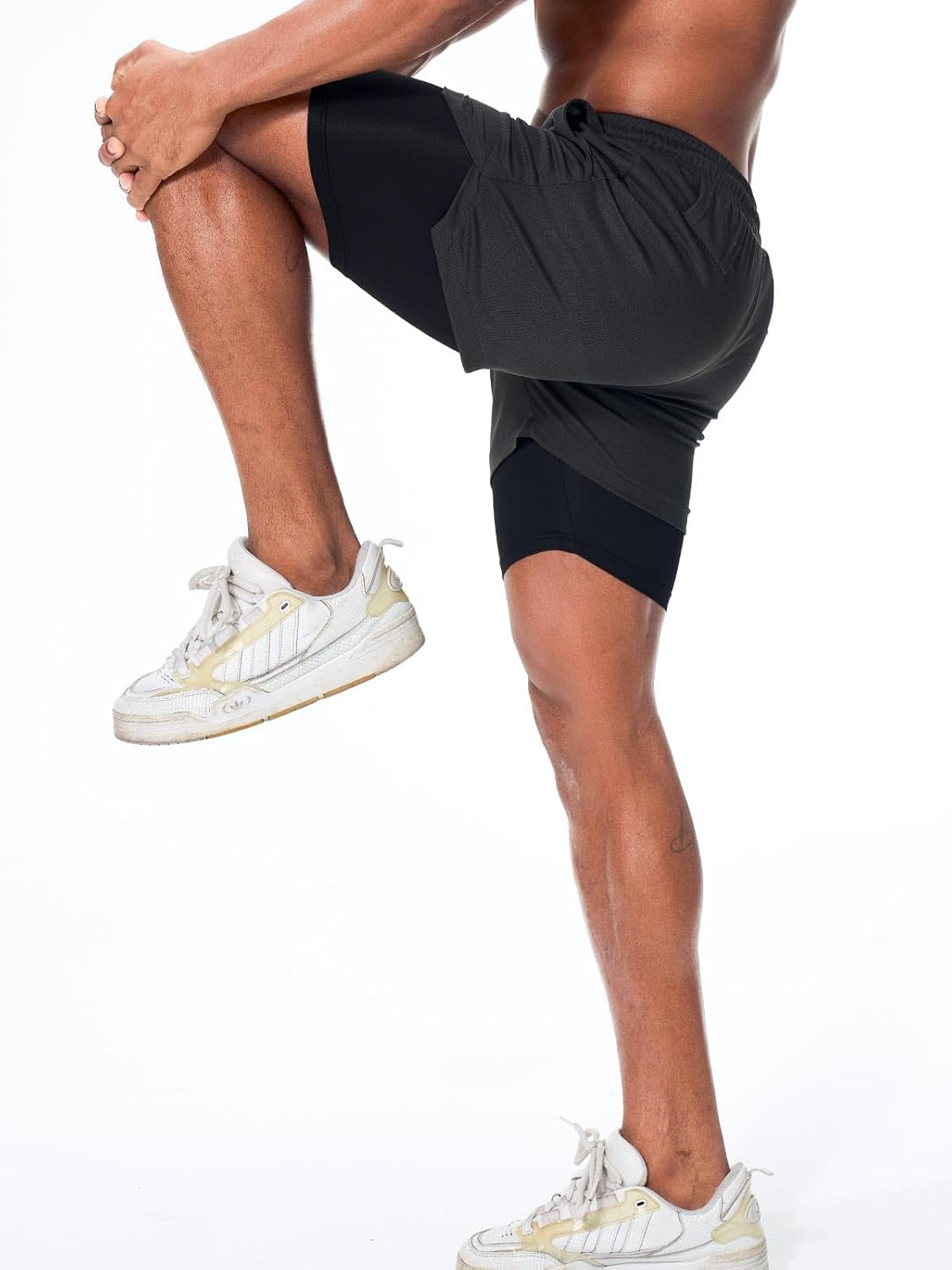 Men'S Athletic Running Shorts Quick Dry Workout Shorts 2 in 1 Shorts 5" Gym Running Shorts for Men with Phone Pocket